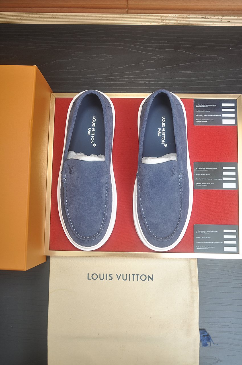 Louis Vuitton Men’s Moc-Toe Slip-On Shoes — front