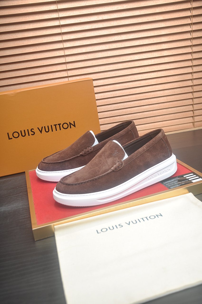 Louis Vuitton Men’s Moc-Toe Slip-On Shoes — front