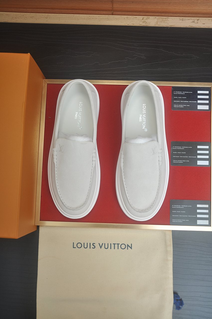 Louis Vuitton Men’s Moc-Toe Slip-On Shoes — front