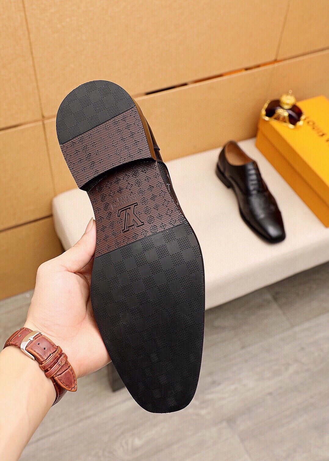 Louis Vuitton Monogram Lace-Up Dress Shoes — detail