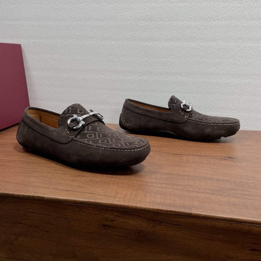 Ferragamo Horsebit Driving Shoes — side