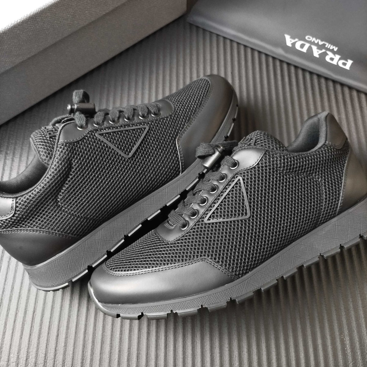 Prada Mesh Low-Top Sneakers — side