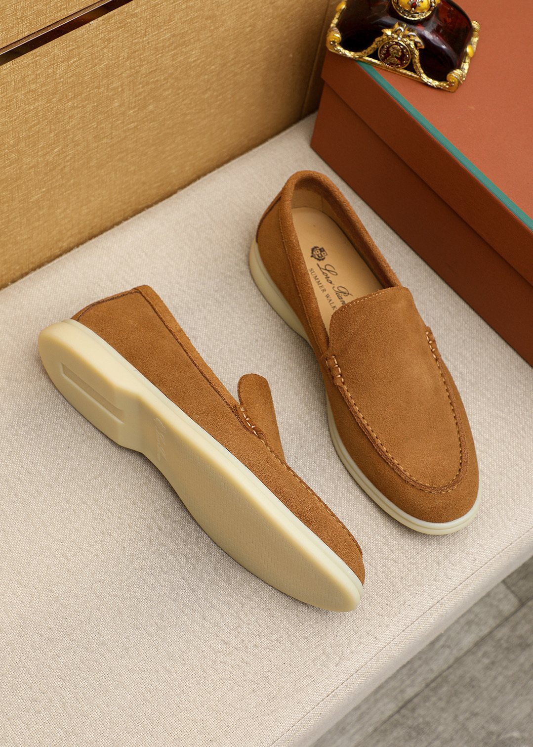 Loro Piana Suede Slip-On Loafers — side