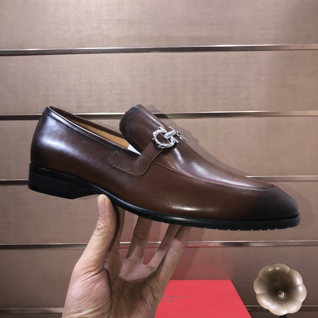 Ferragamo Horsebit Leather Loafers — side