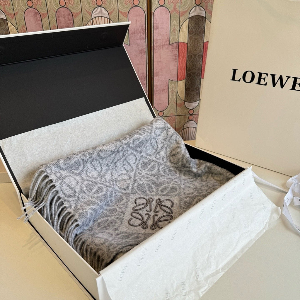 Loewe Reversible Fringe Pattern Scarf — front
