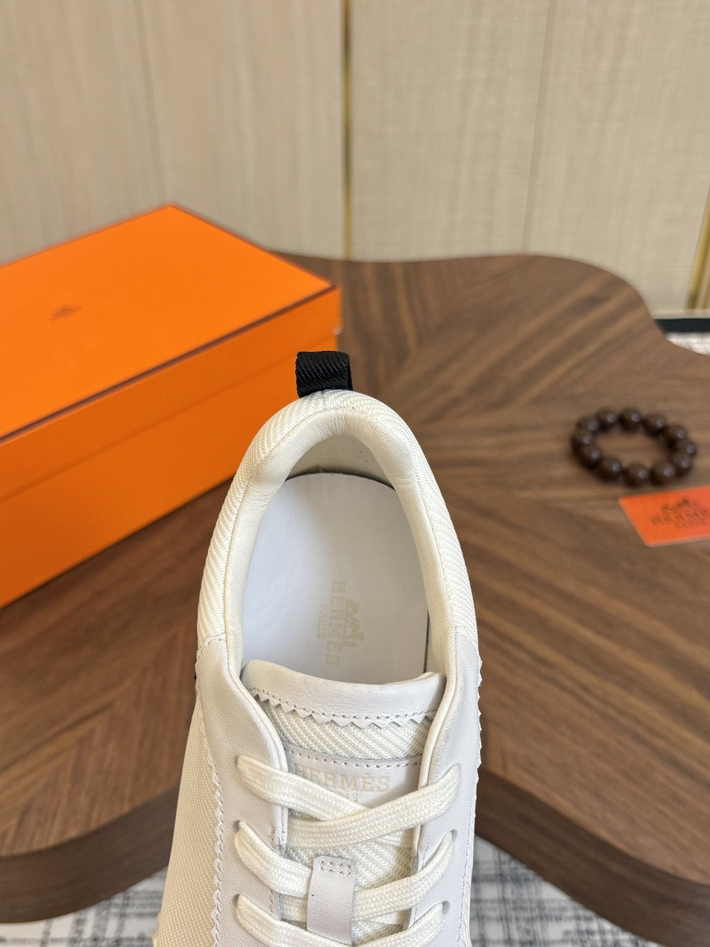 Hermes Black Ribbed Sole Sneakers — back