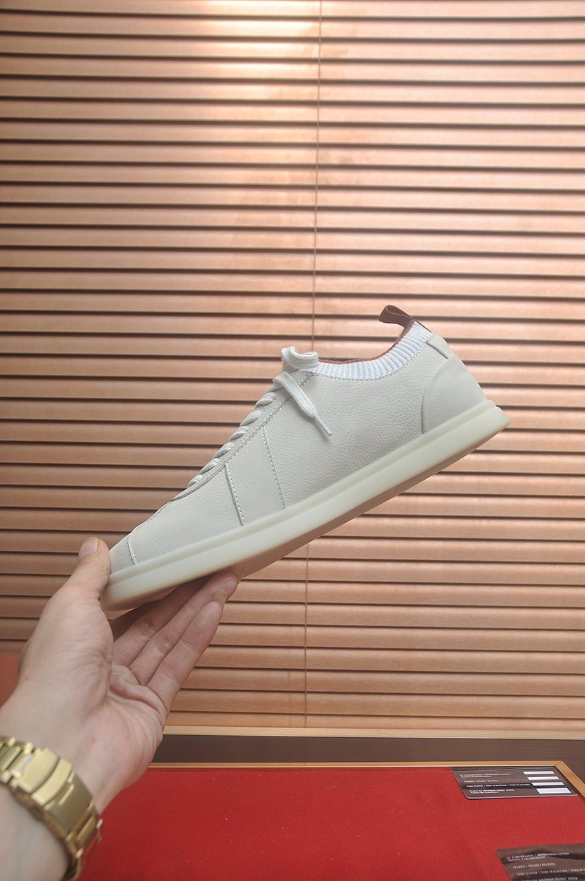 Loro Piana Low-Top Lace-Up Sneakers — side