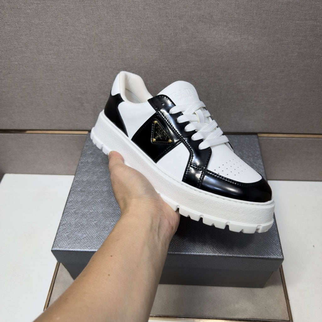 Prada Paneled Low-Top Sneakers — model