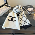 Chanel Black & Ivory Knit Scarf — hero