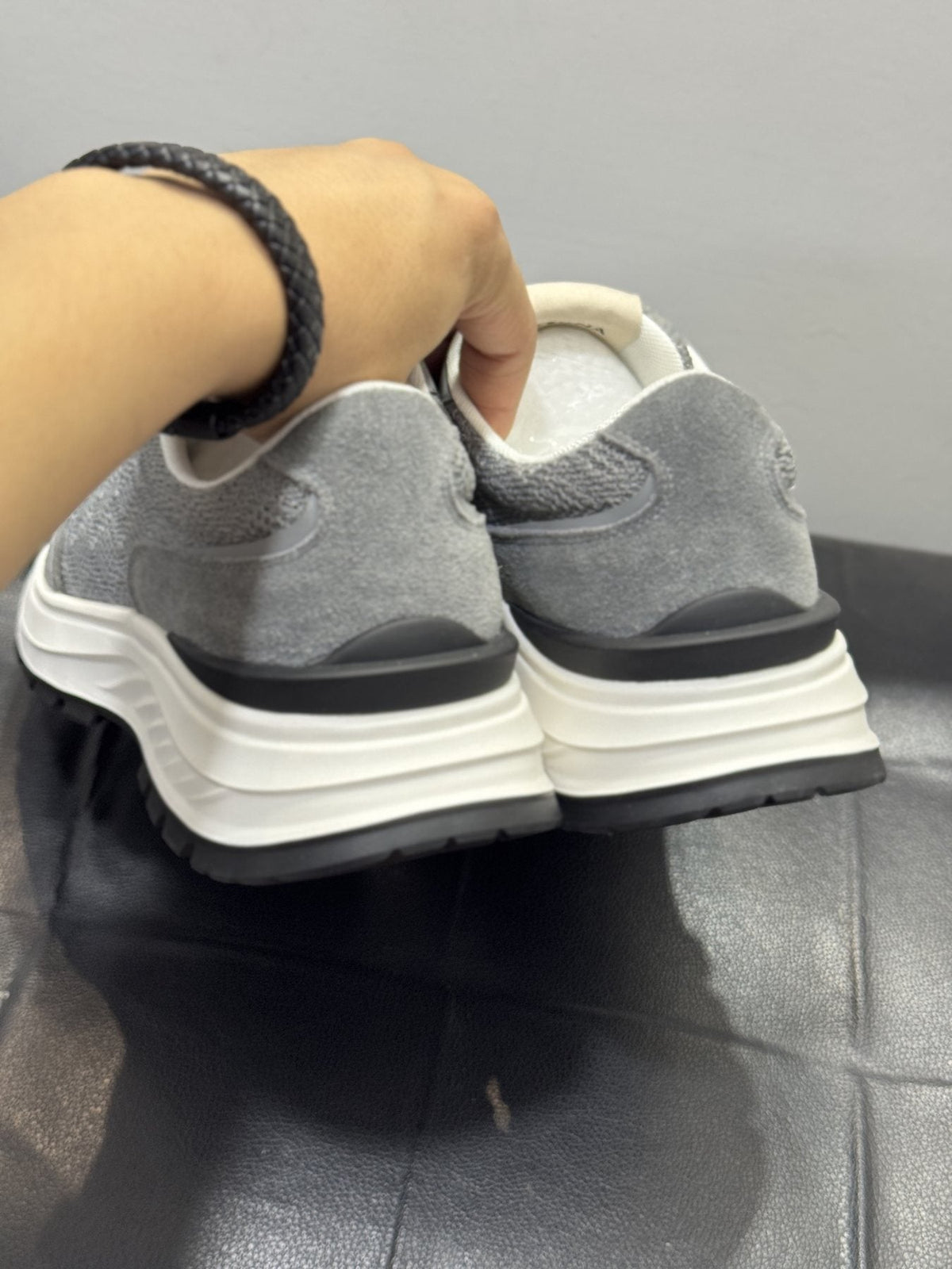 Zegna Knit Lace-Up Sneakers — back