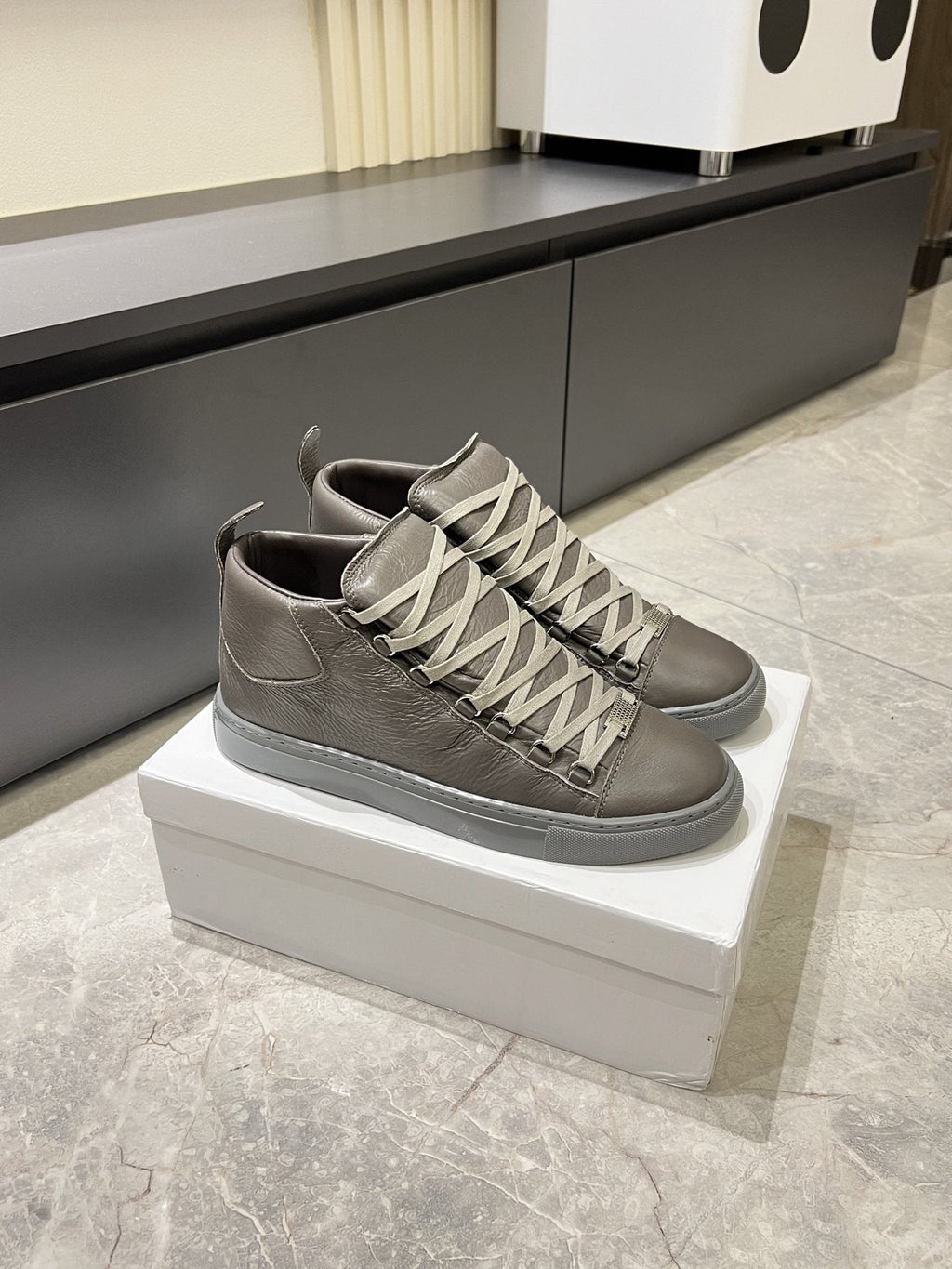 Balenciaga Lace-Up High-Top Sneakers — side