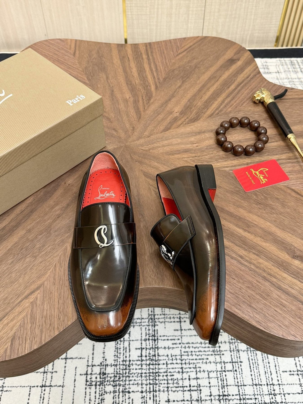 Christian Louboutin Black Hardware Loafers — front