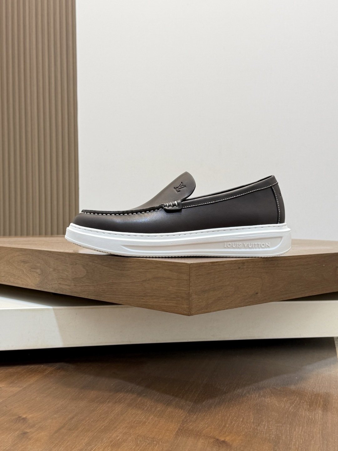 Louis Vuitton Contrast-Stitched Slip-On Sneakers — side