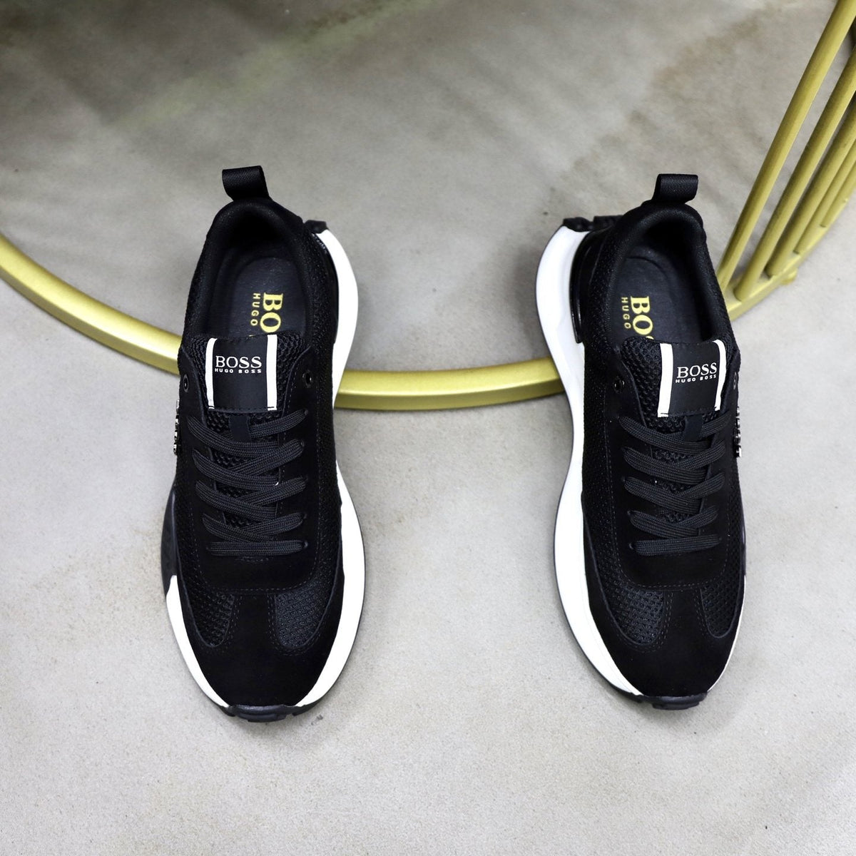 BOSS Knit-Panel Low-Top Sneakers — side