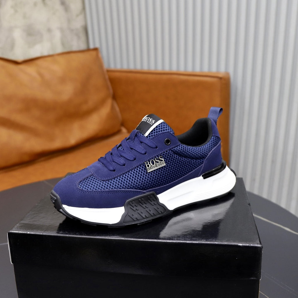 BOSS Knit-Panel Low-Top Sneakers — side