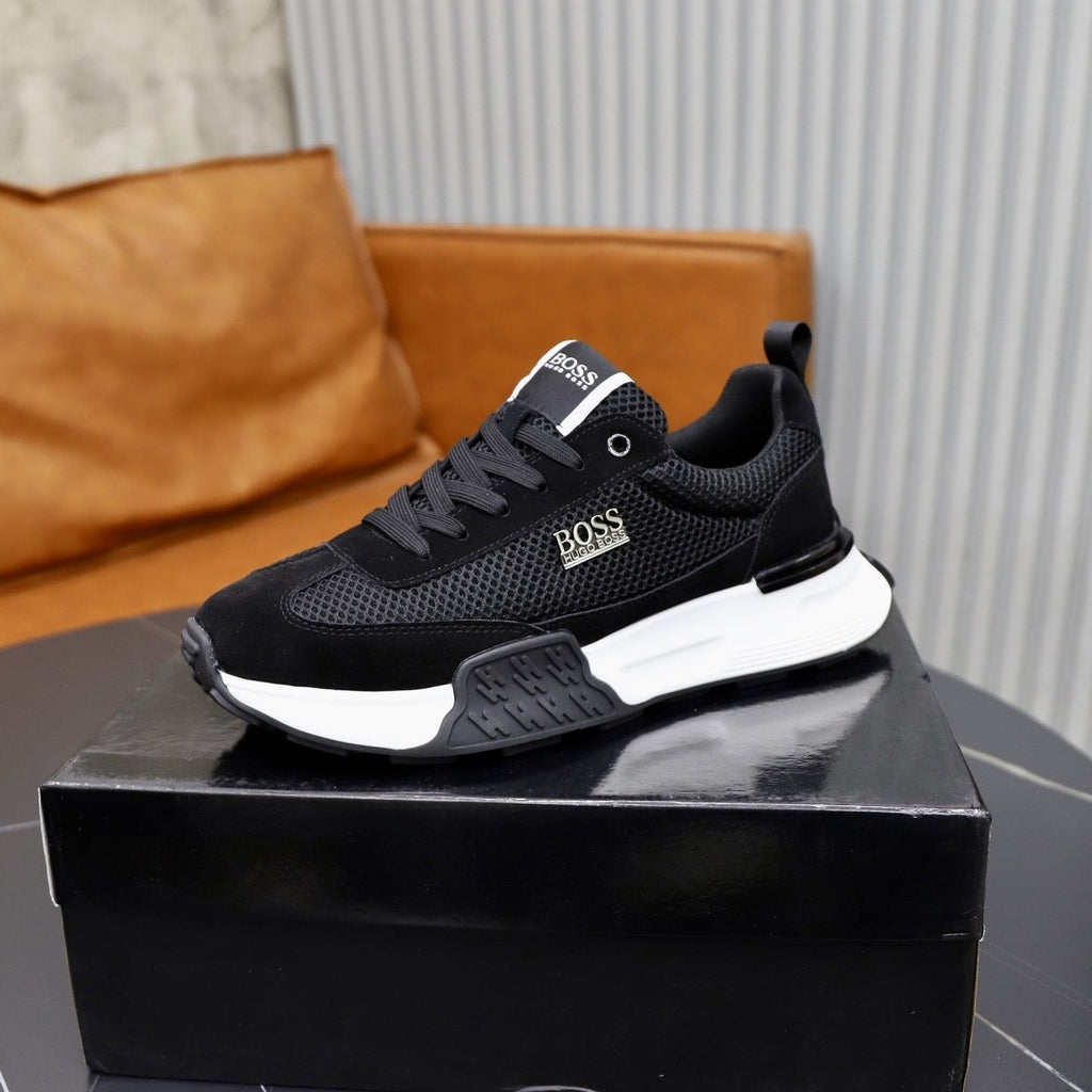BOSS Knit-Panel Low-Top Sneakers — back