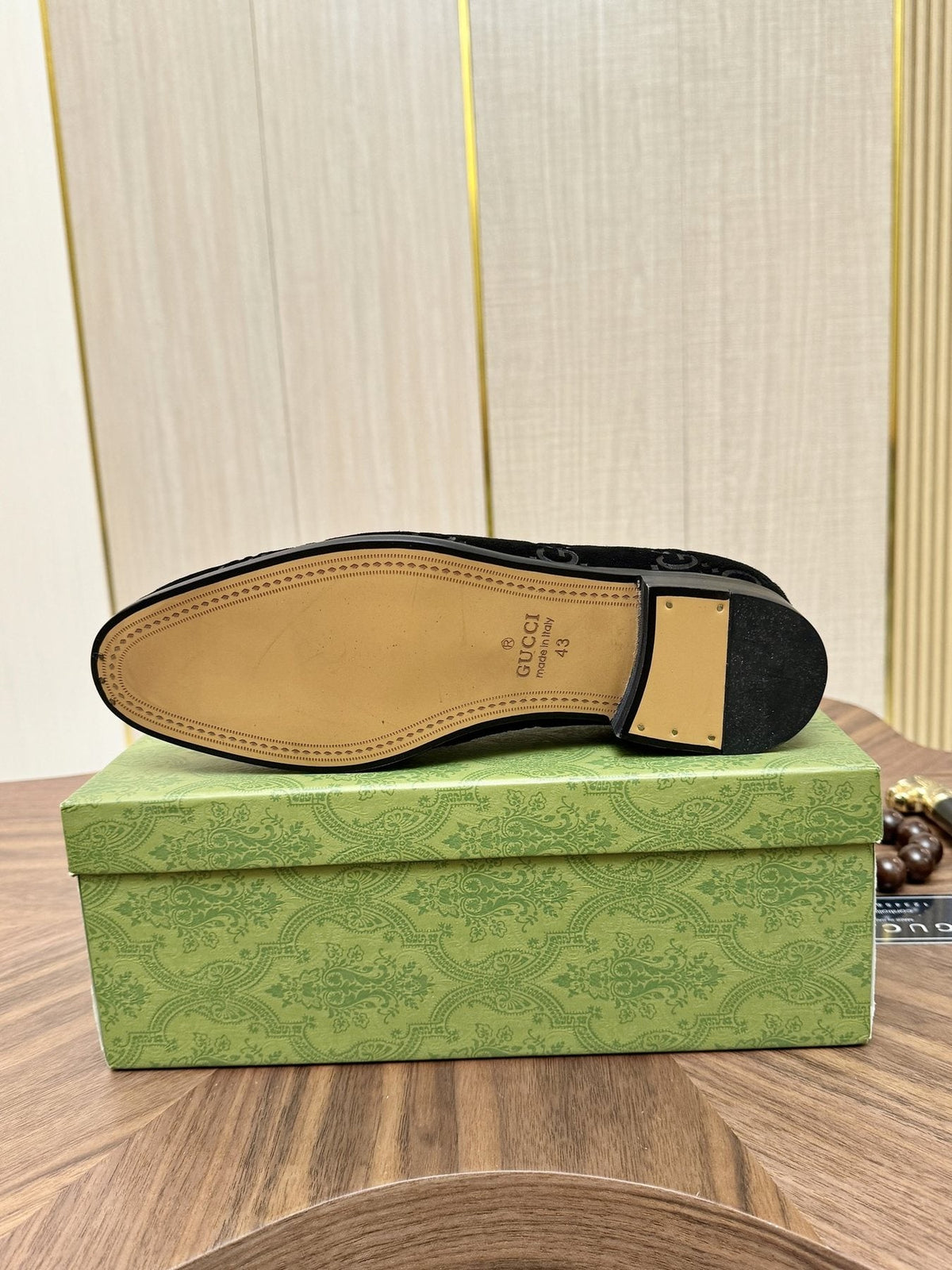 Gucci Horsebit Monogram Loafers — back