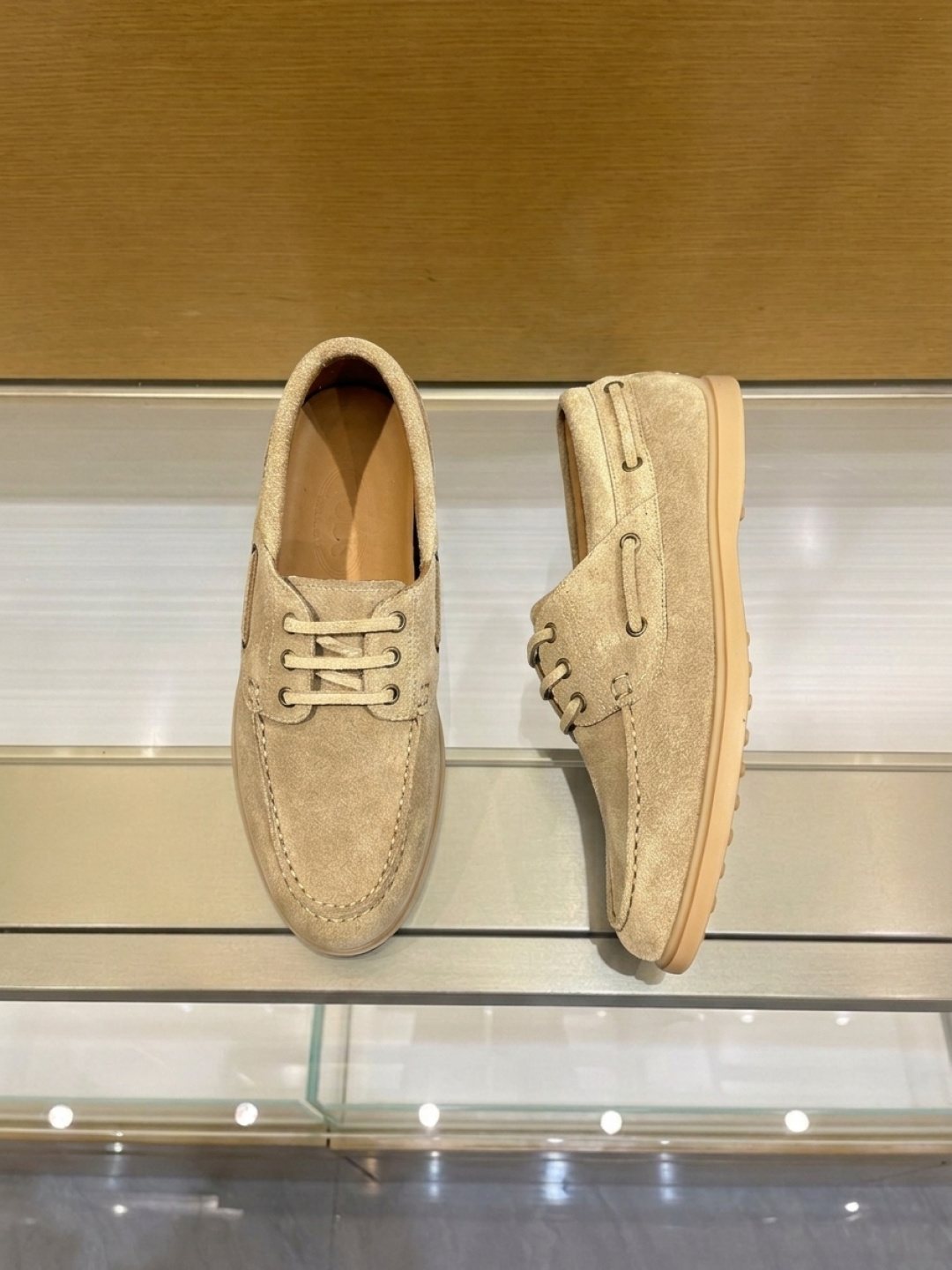 Tod's Navy Blue Boat Shoes — front