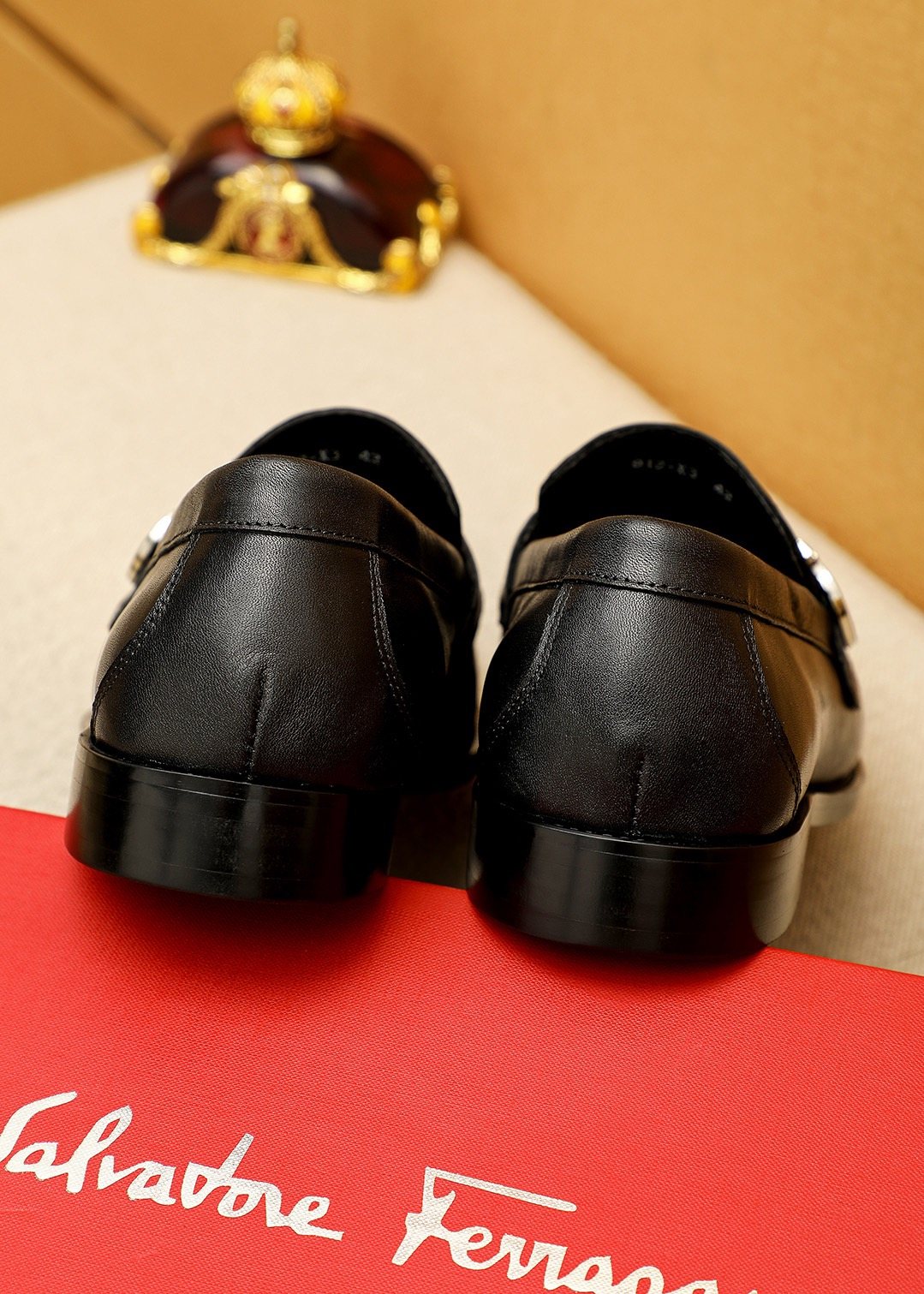 Ferragamo Leather Buckle Loafers — back