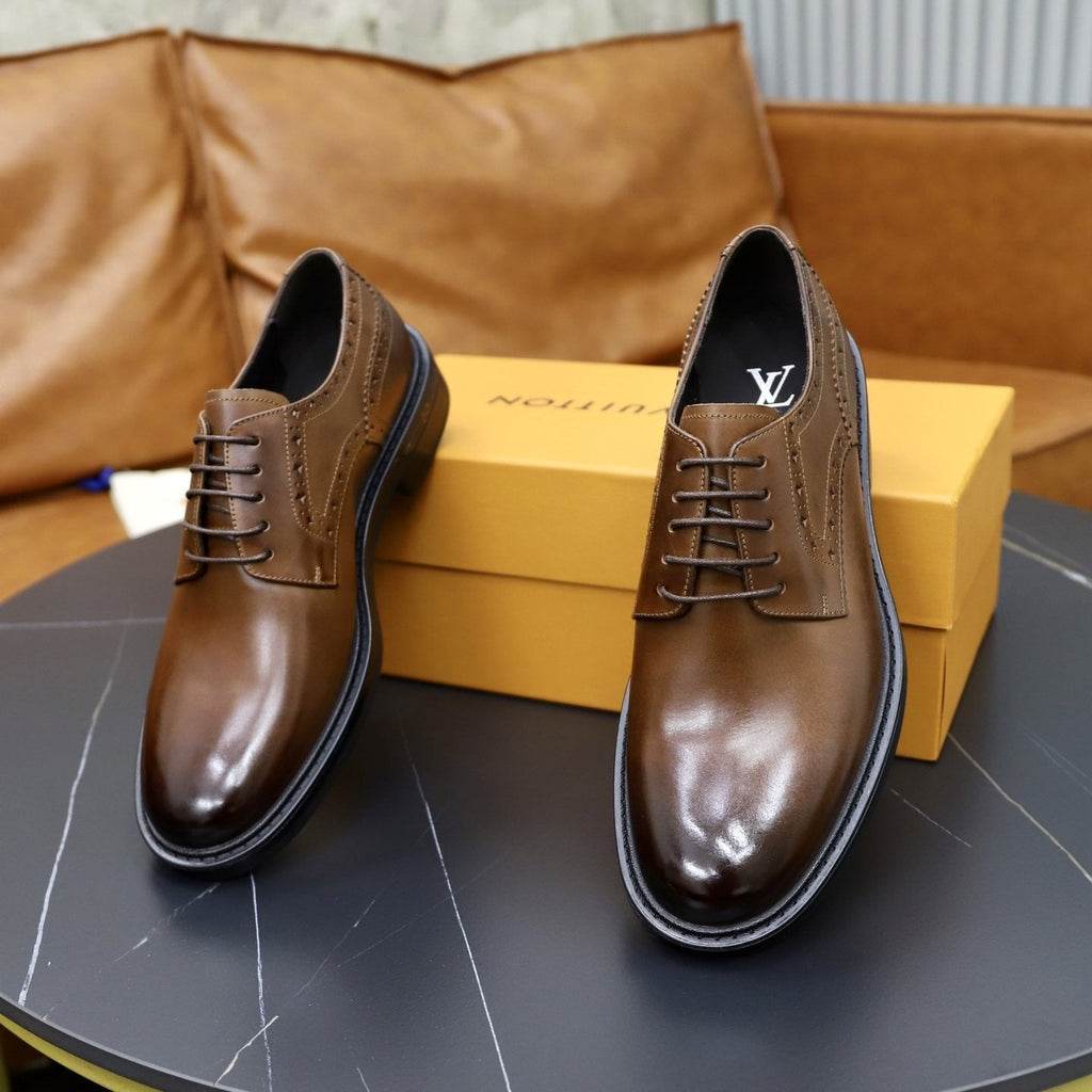 Louis Vuitton Brown Lace-Up Dress Shoes — front