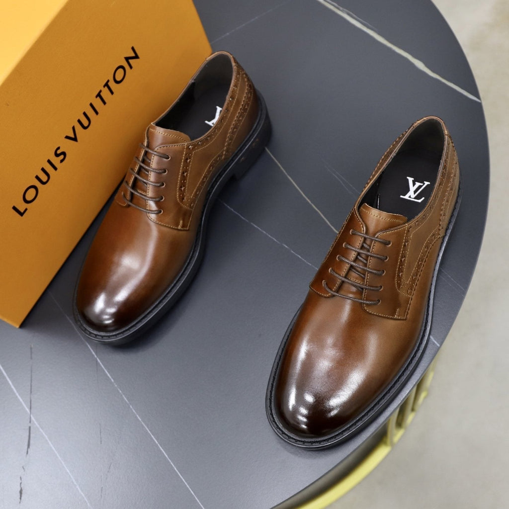 Louis Vuitton Brown Lace-Up Dress Shoes — front