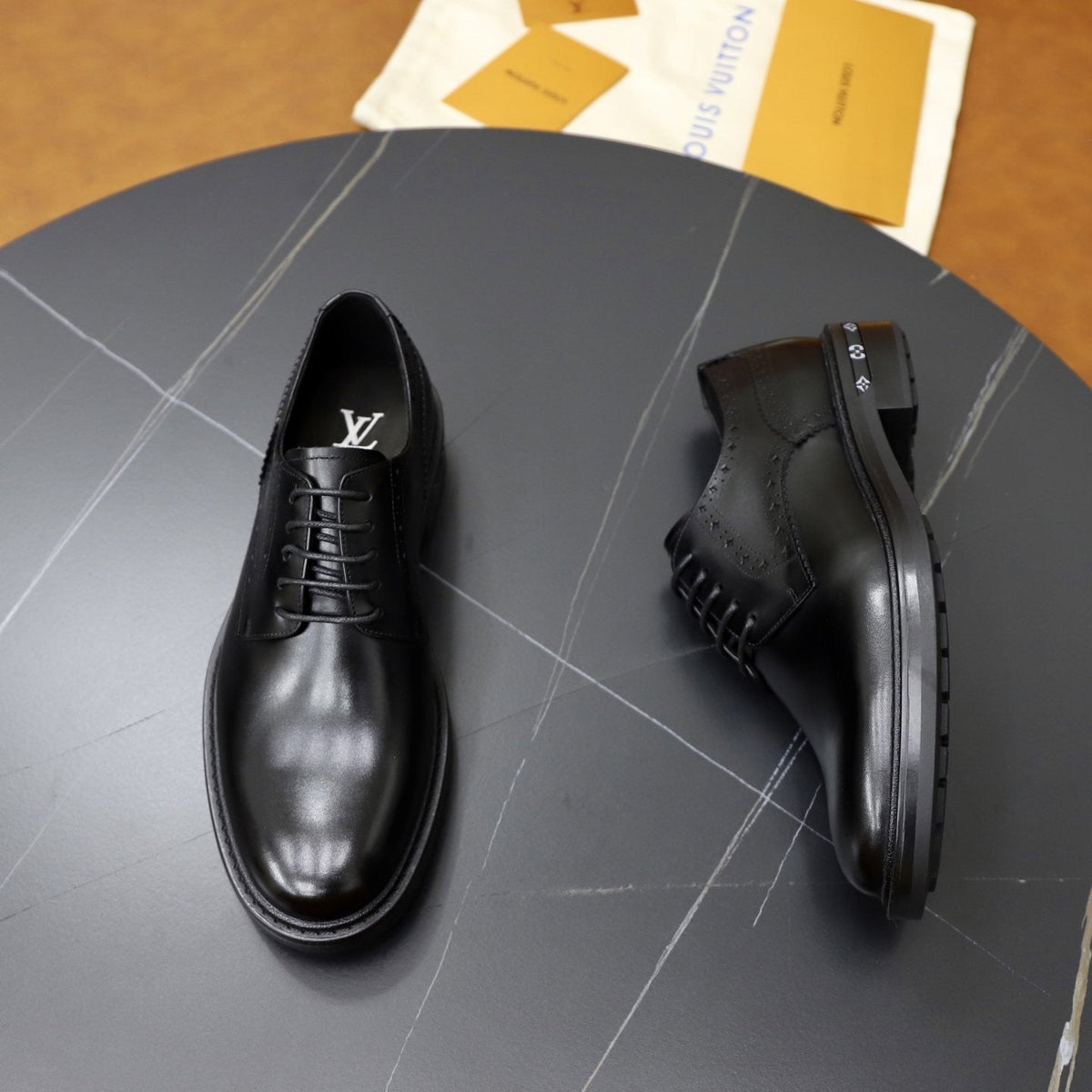 Louis Vuitton Brown Lace-Up Dress Shoes — front