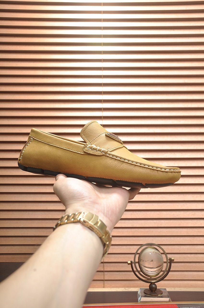 PRADA Stitched Driving Loafers — side