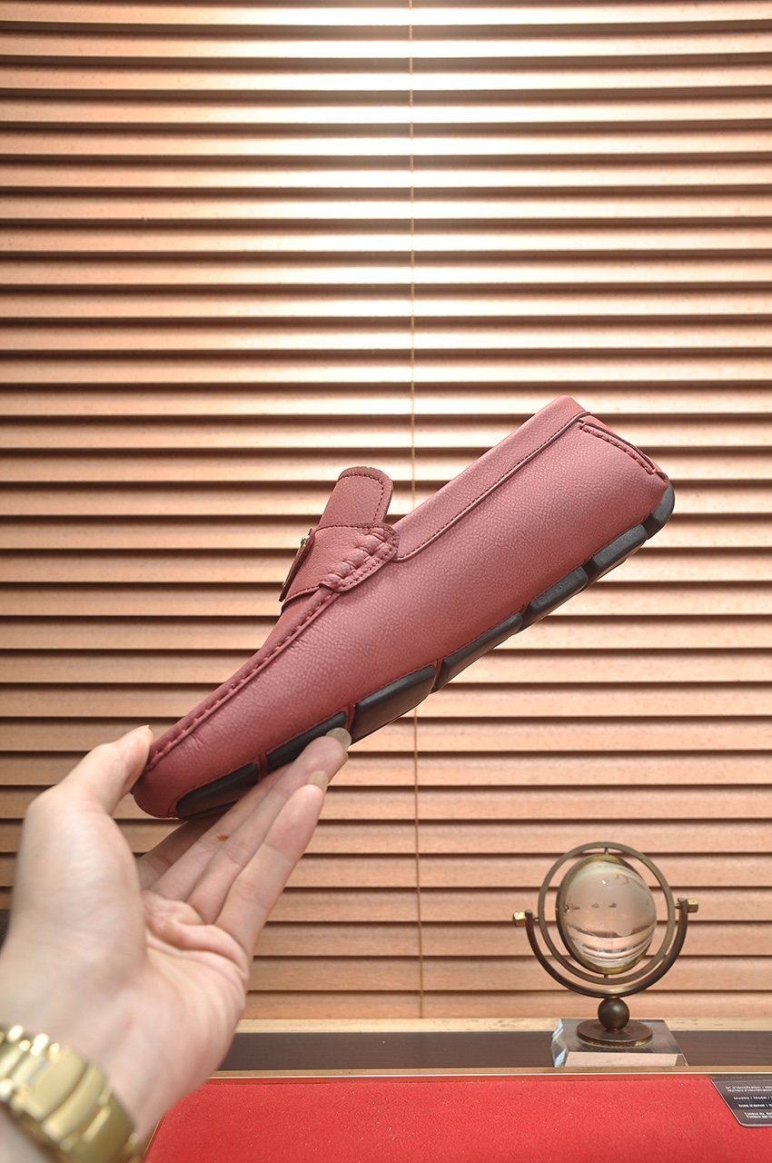 PRADA Stitched Driving Loafers — side