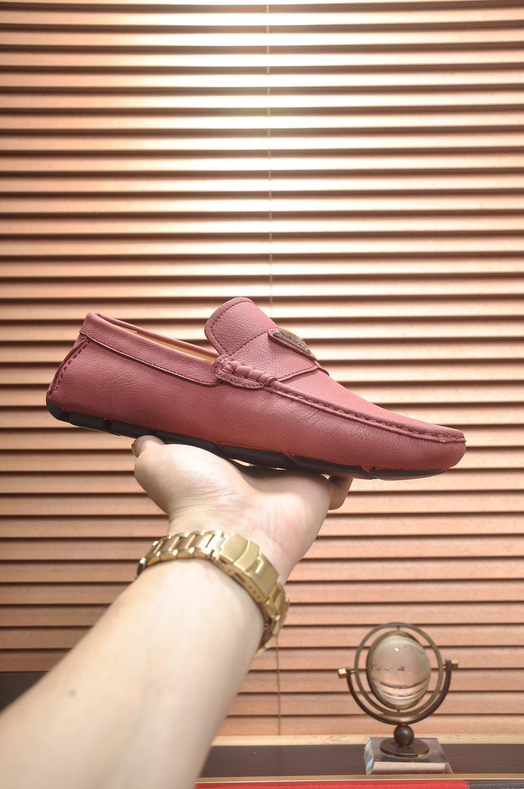PRADA Stitched Driving Loafers — side