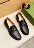 Gucci Web Stripe Leather Loafers — hero
