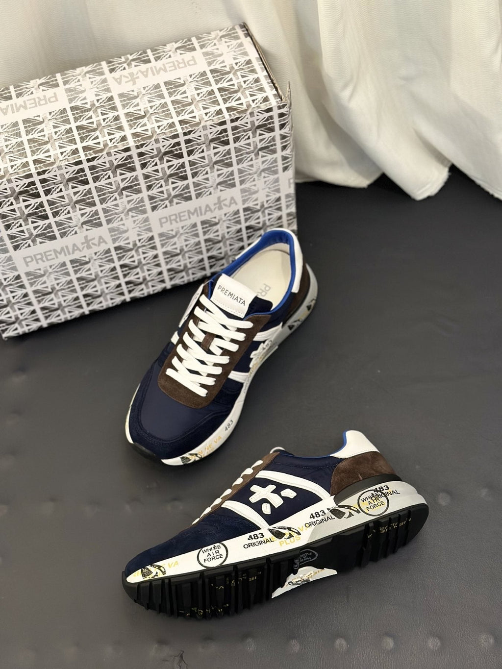 PREMIATA Graphic Sole Low-Top Sneakers — front