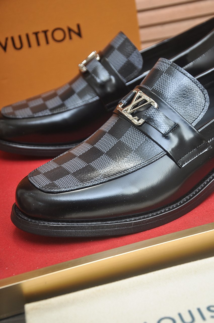 Louis Vuitton Checkered Buckle Loafers — detail