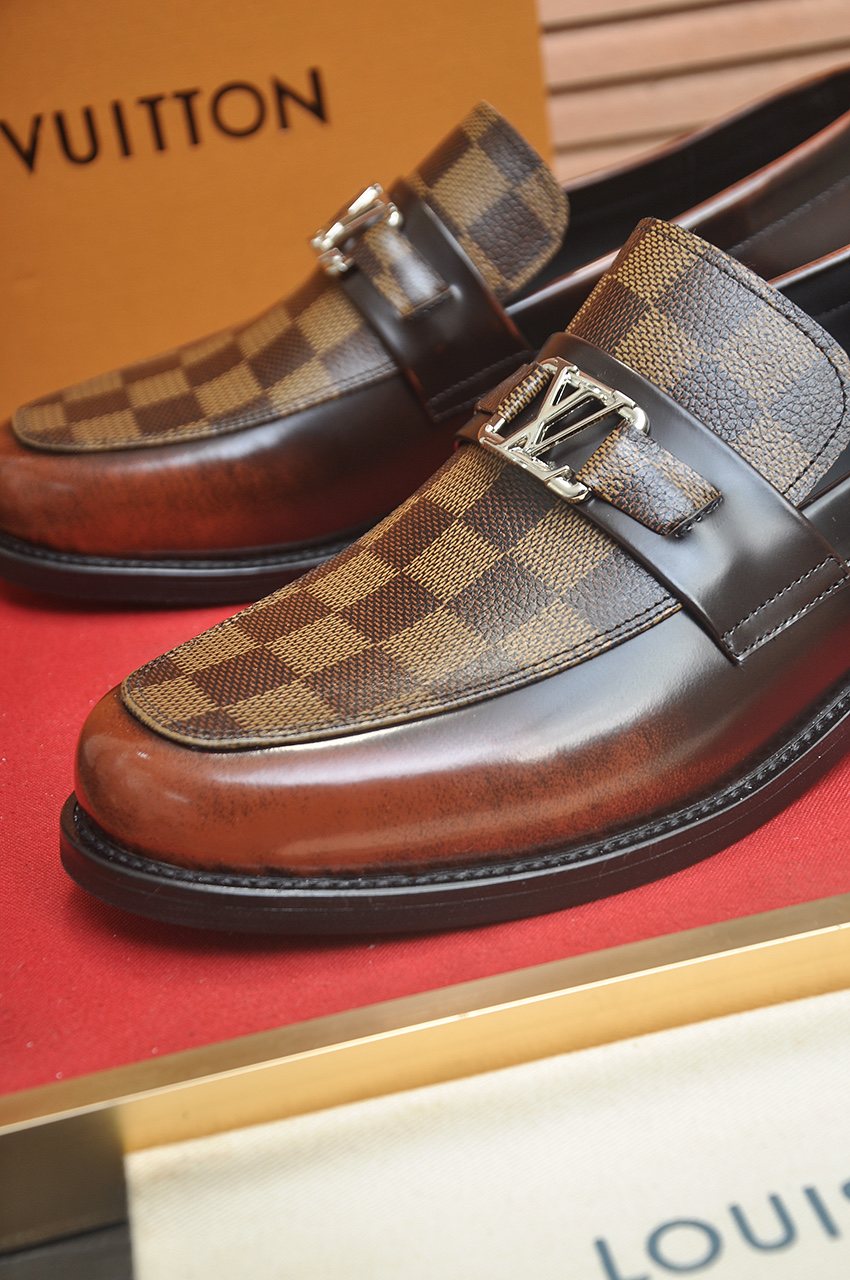 Louis Vuitton Checkered Buckle Loafers — detail