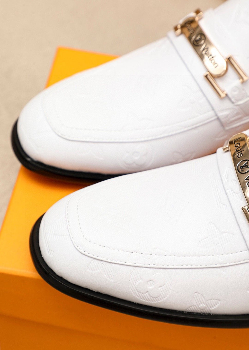 Louis Vuitton Textured Hardware Loafers — detail