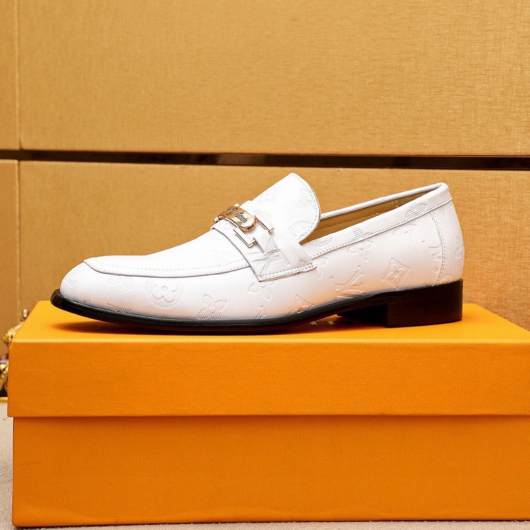 Louis Vuitton Textured Hardware Loafers — side
