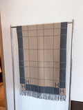 Fringed Grid Motif Scarf — hero