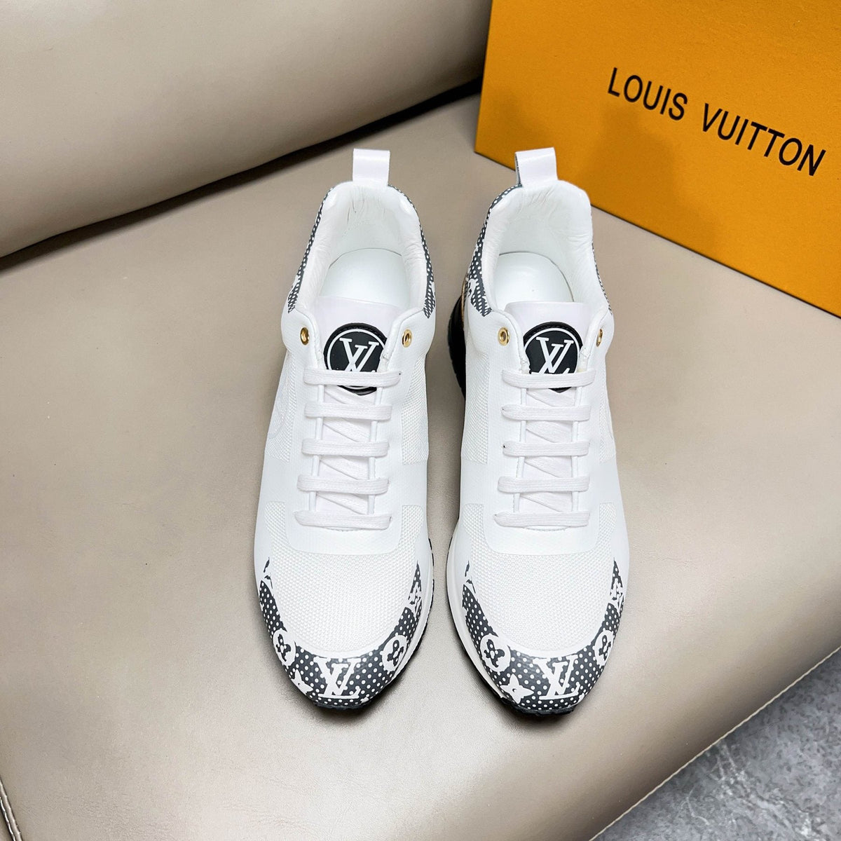 Louis Vuitton Patterned Panel Sneakers — front