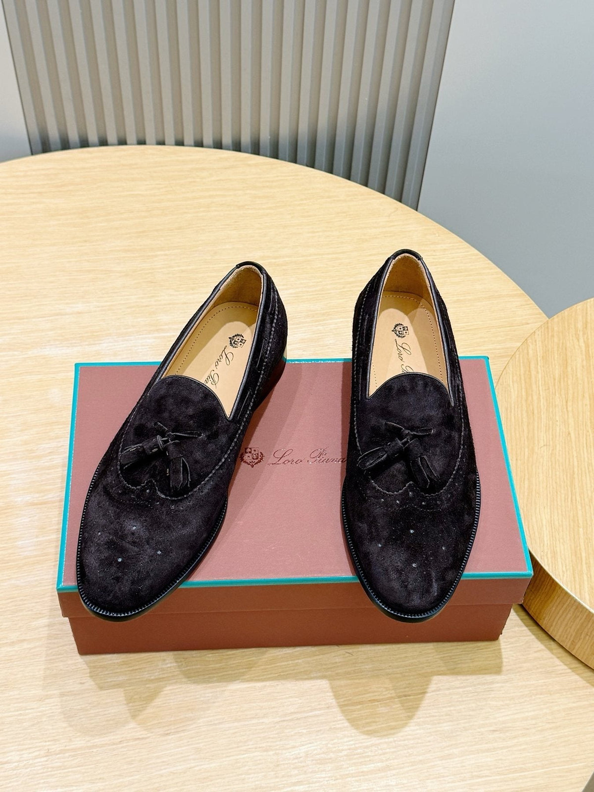 Loro Piana Suede Tassel Loafers — side