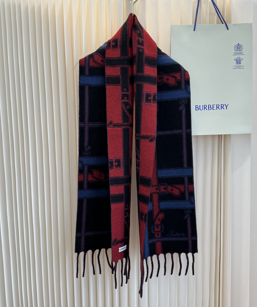 Burberry Geometric Fringed Scarf — front