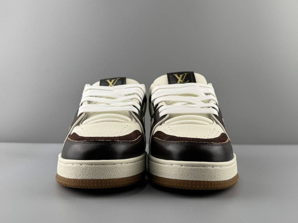 Louis Vuitton White & Black Low-Top Sneakers — front