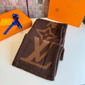 Louis Vuitton Brown and Tan Motif Scarf — hero