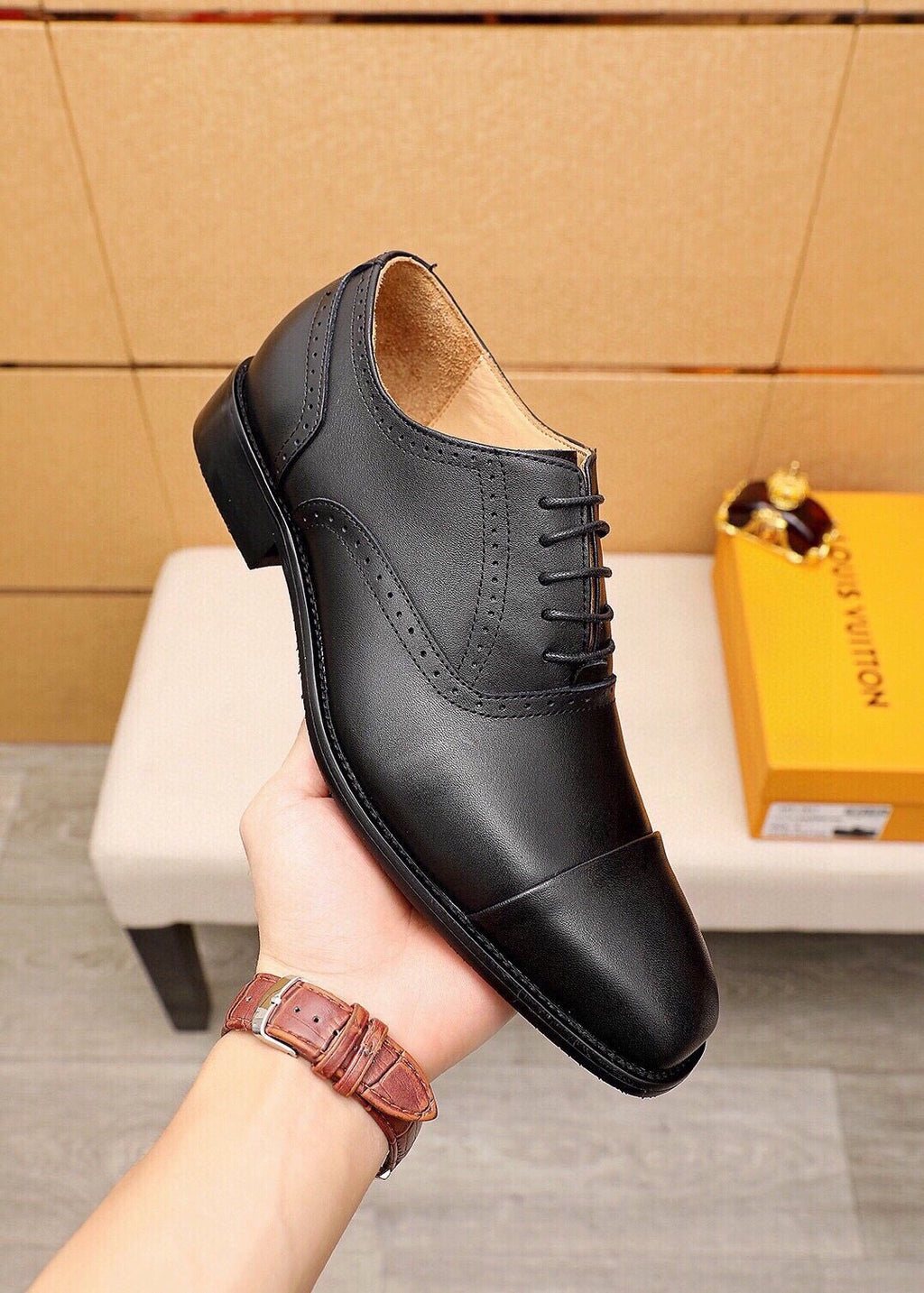 Louis Vuitton Cap-Toe Lace-Up Dress Shoes — back
