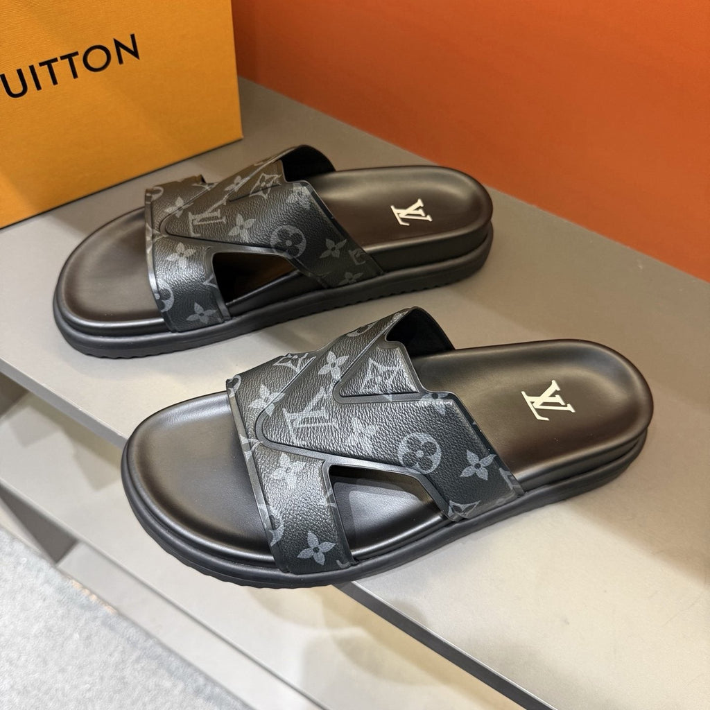 Louis Vuitton Monogram Slide Sandals — front