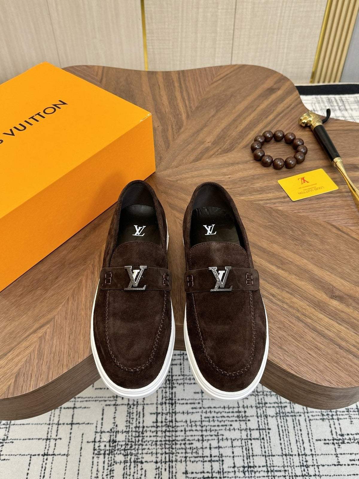 Louis Vuitton LV Logo Slip-On Shoes — front