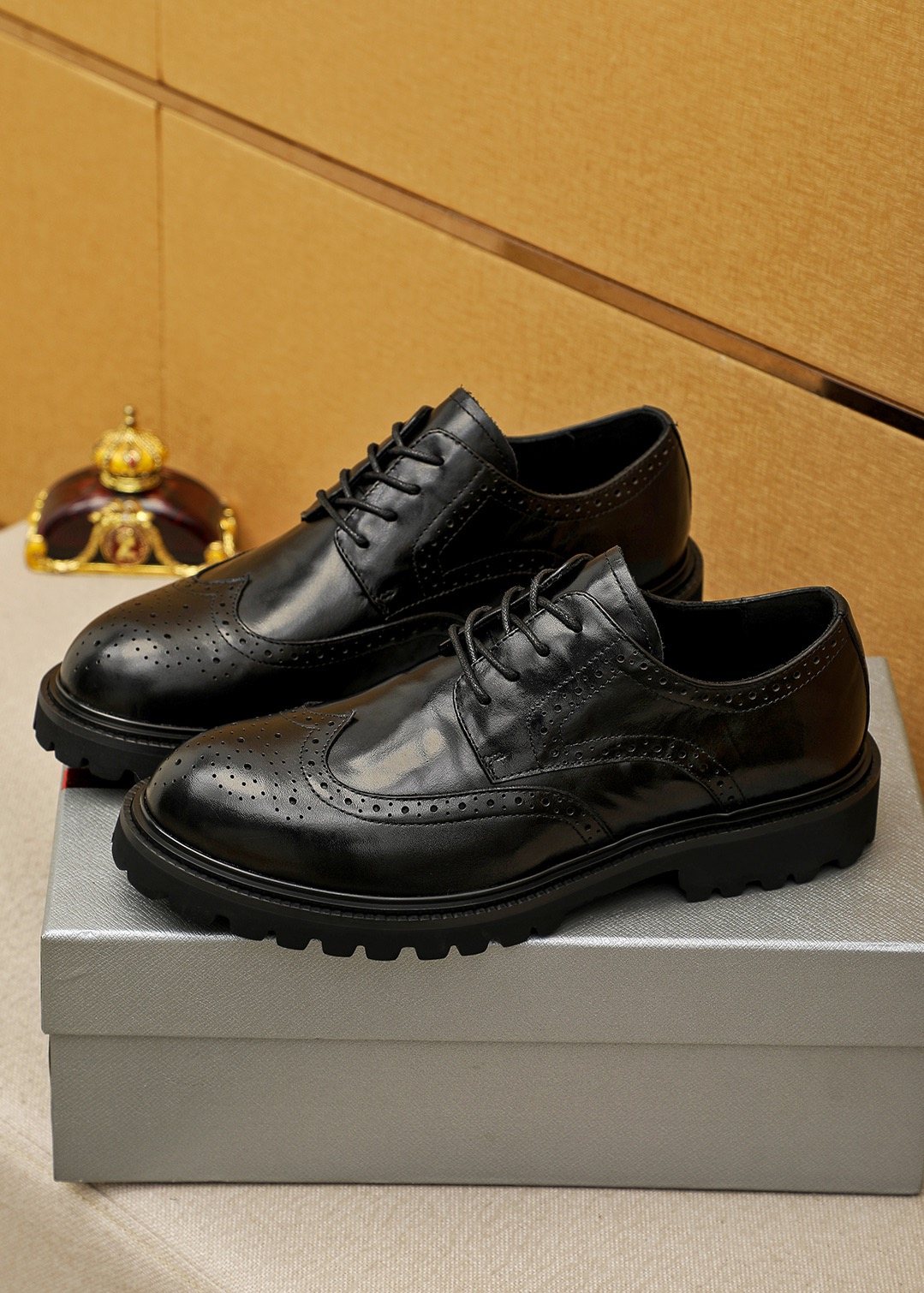 Prada Brogue Lug-Sole Derby Shoes — side