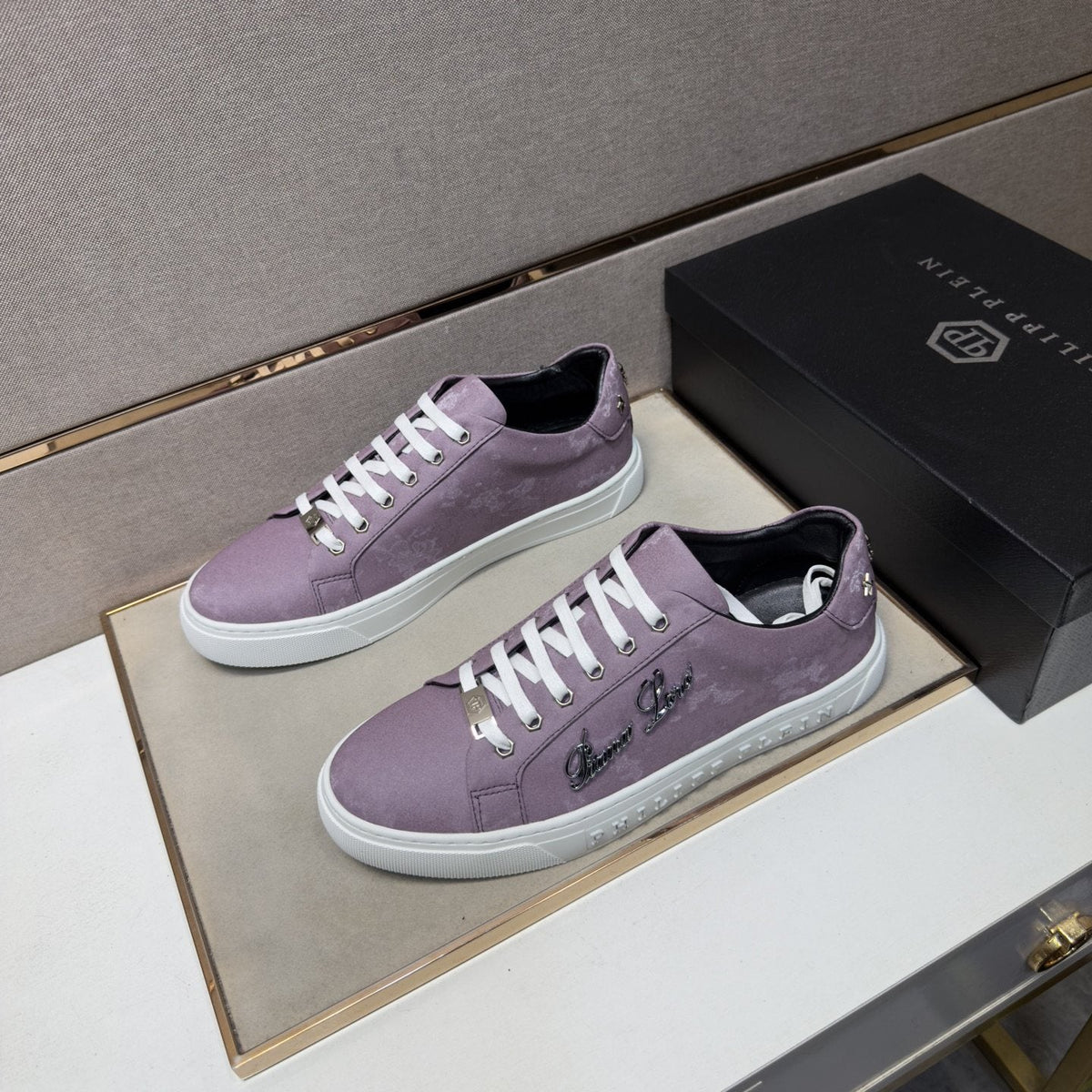 Philipp Plein Script Detail Low-Top Sneakers — side