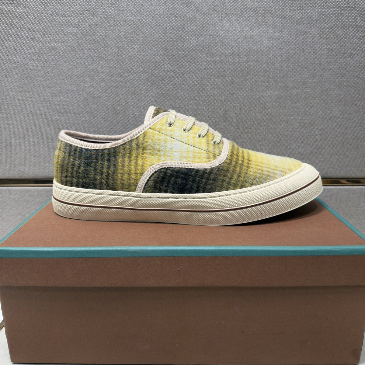 Loro Piana Plaid Low-Top Sneakers — side