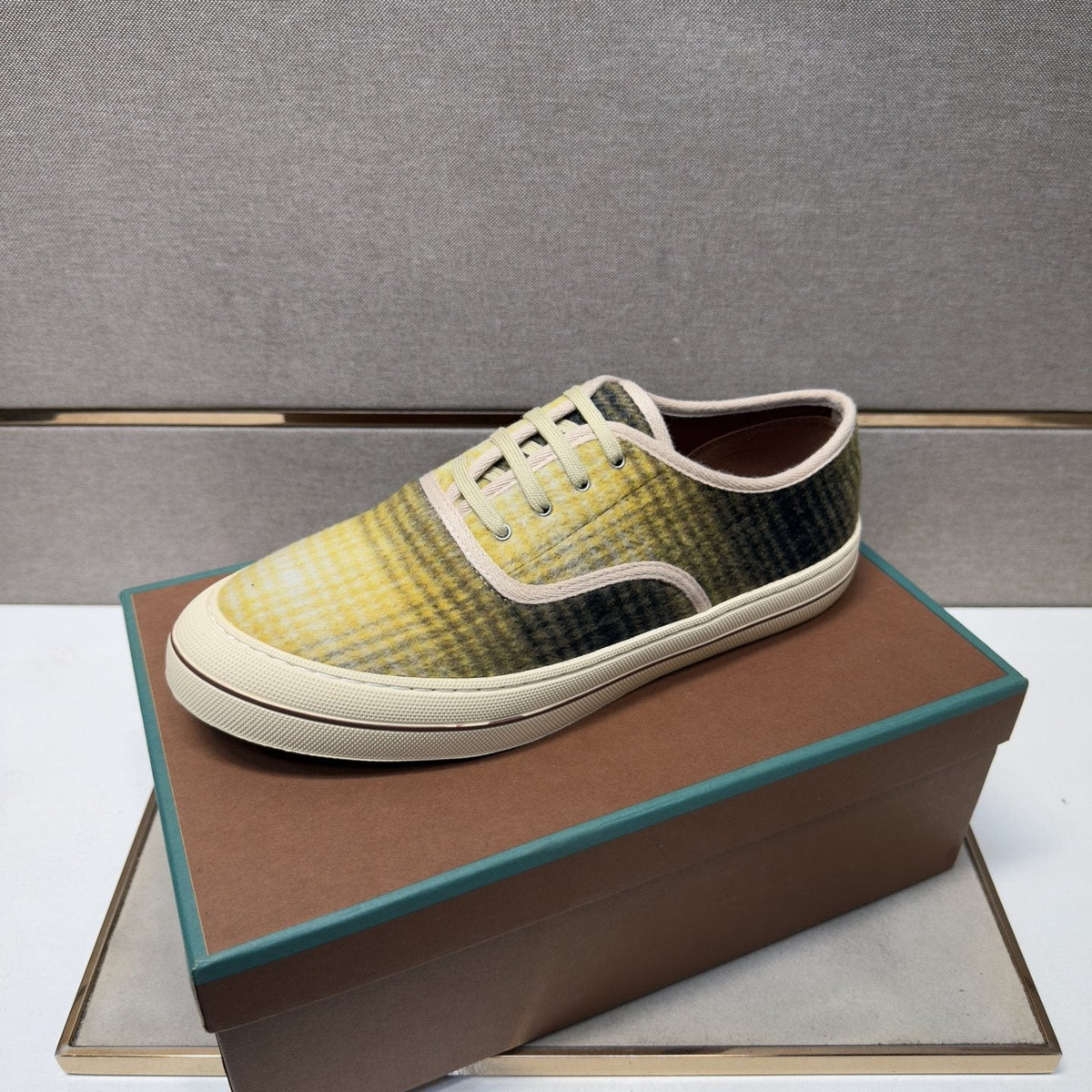 Loro Piana Plaid Low-Top Sneakers — side