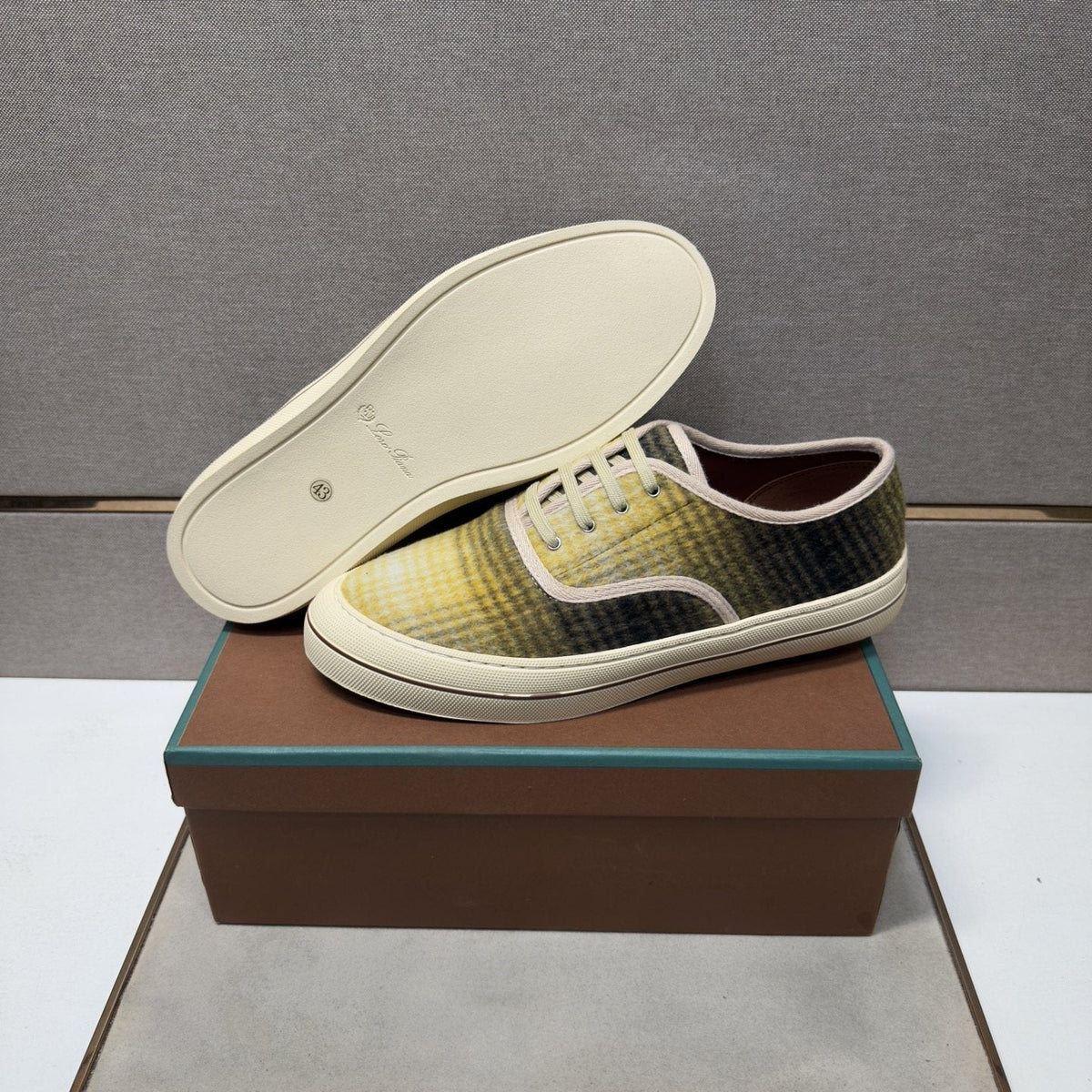 Loro Piana Plaid Low-Top Sneakers — back