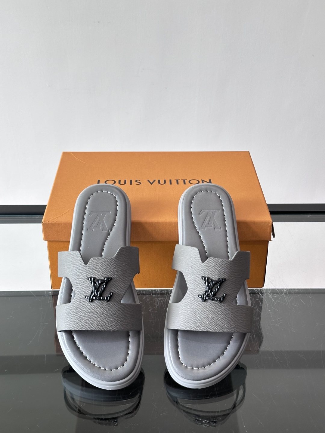 Louis Vuitton Isola Logo Slide Sandals — front